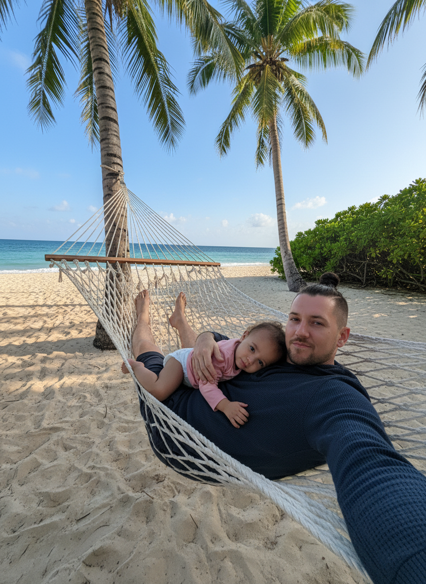 Beach hammock scene